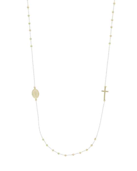 18CT Y/G ROSARY 45cm